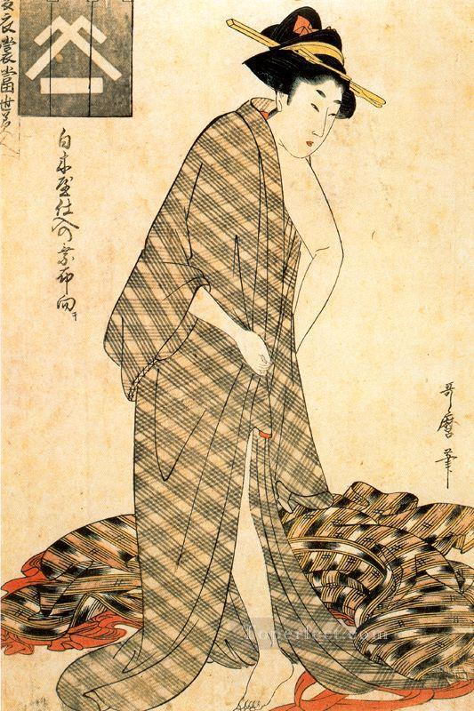 君臨する美人羽妻 喜多川歌麿 浮世への美人が油絵